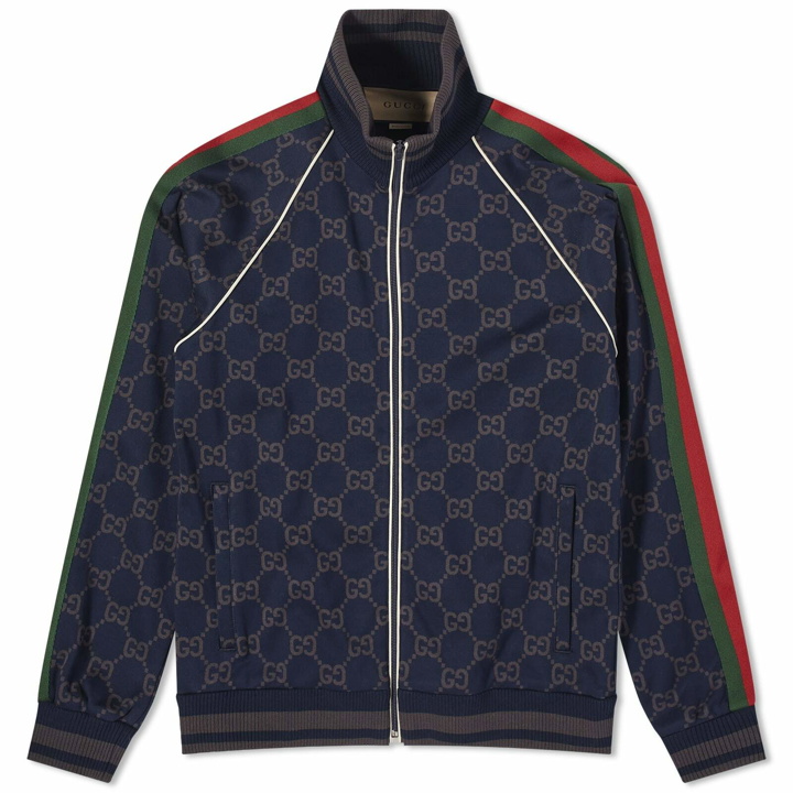 Photo: Gucci Men's GG Jersey Track Jacket in Navy