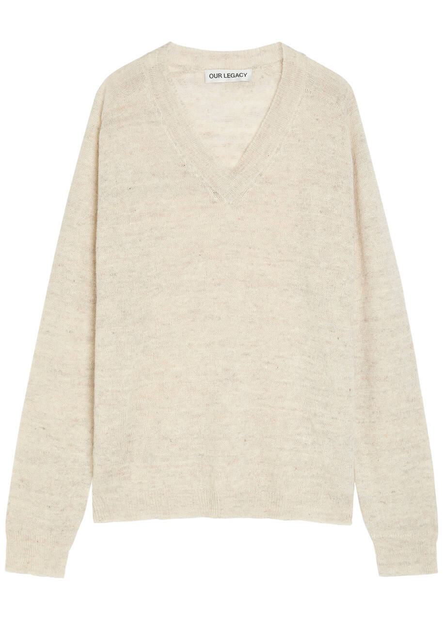 Our Legacy Rue Fine-knit Linen-blend Jumper Ivory