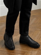 Mr P. - Andrew Split-Toe Shearling-Lined Waxed-Suede Chukka Boots - Black