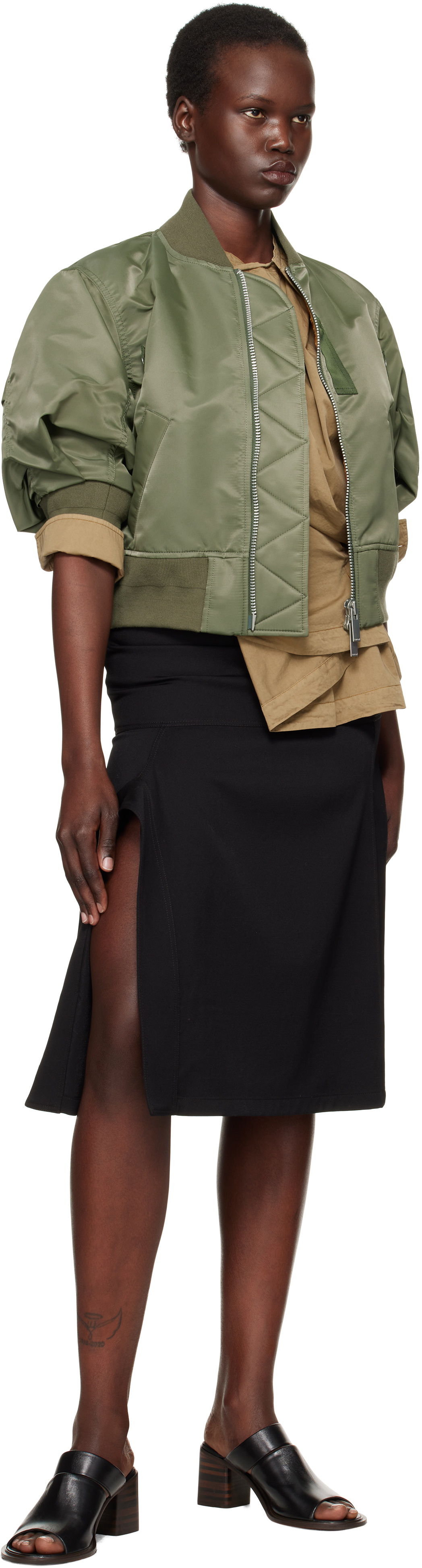 sacai Khaki Nylon Twill Blouson Sacai