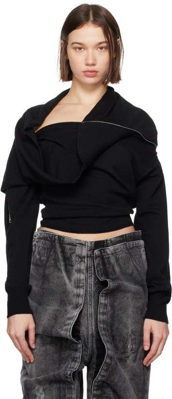 Photo: Y/Project Black Zip Insert Knit Sweater