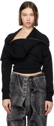 Y/Project Black Zip Insert Knit Sweater