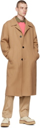 Solid Homme Beige Belted Coat