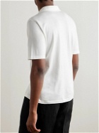 Brunello Cucinelli - Camp-Collar Ribbed Cotton Shirt - White