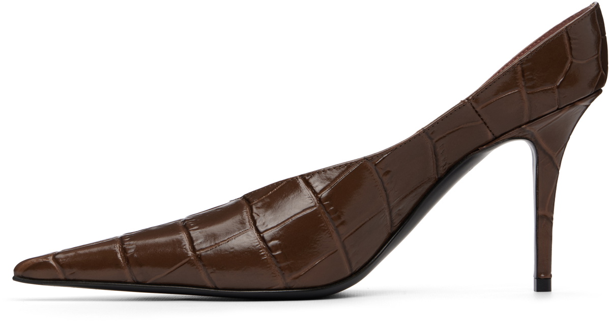 Amina Muaddi Brown Anok Mule 90 Heels