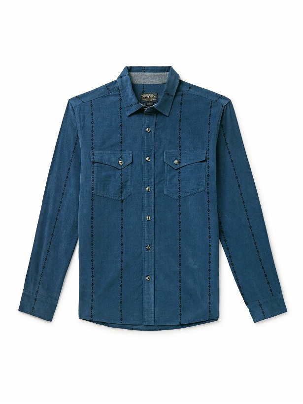 Photo: Pendleton - Wyatt Printed Cotton-Corduroy Shirt - Blue