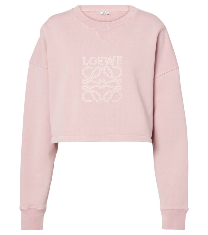 Photo: Loewe Anagram cropped cotton jersey sweatshirt