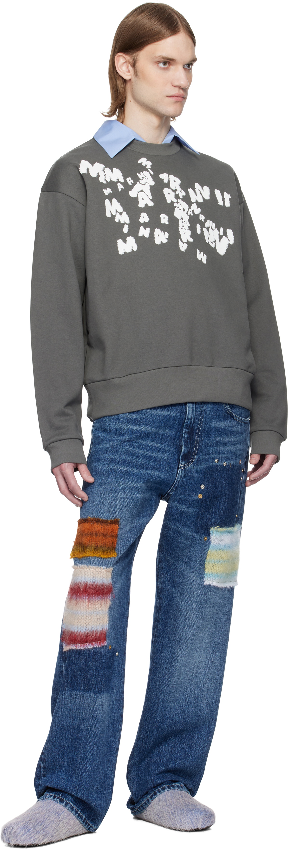Marni Gray 'Marni' Caos Logo Sweatshirt