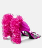 Area X Sergio Rossi Amazon feather-trimmed sandals