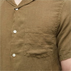 Portuguese Flannel Men's Linen Camp Vacation Shirt in Olive