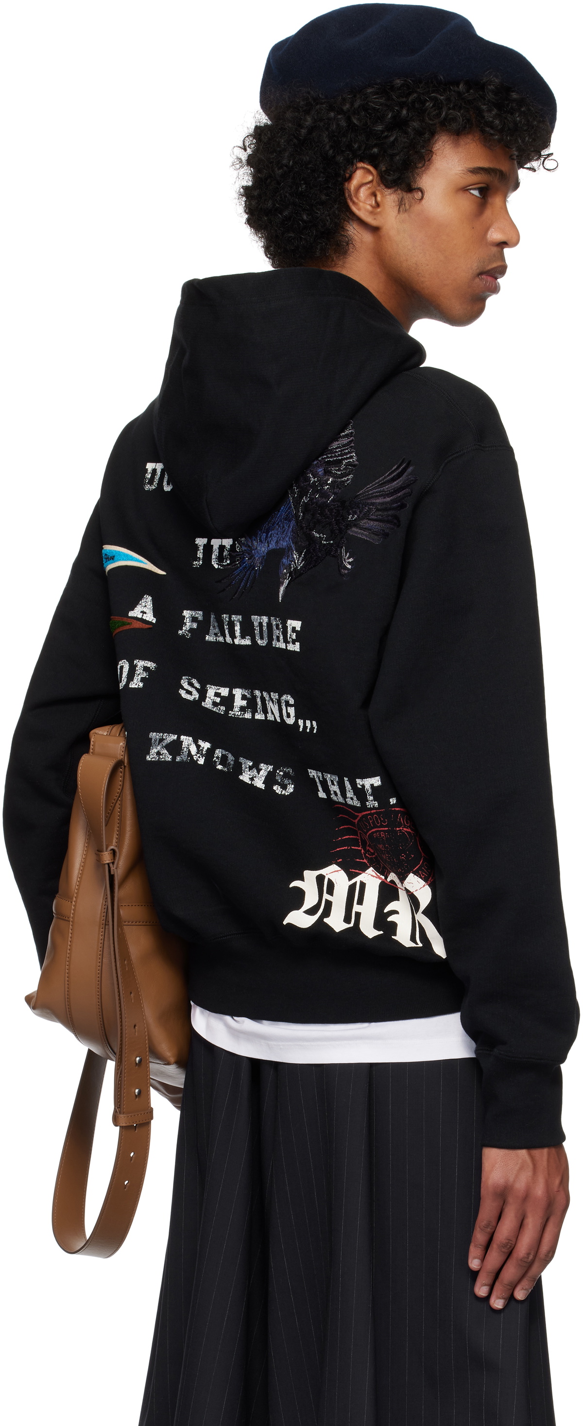 Khoki Black Multi Embodied-Design Hoodie
