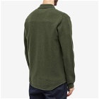 Norse Projects Men's Martin Merino Lambswool Button Polo Shirt in Army Green