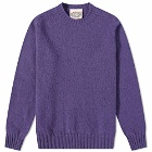 Jamieson's of Shetland Men's Crew Knit in Purple