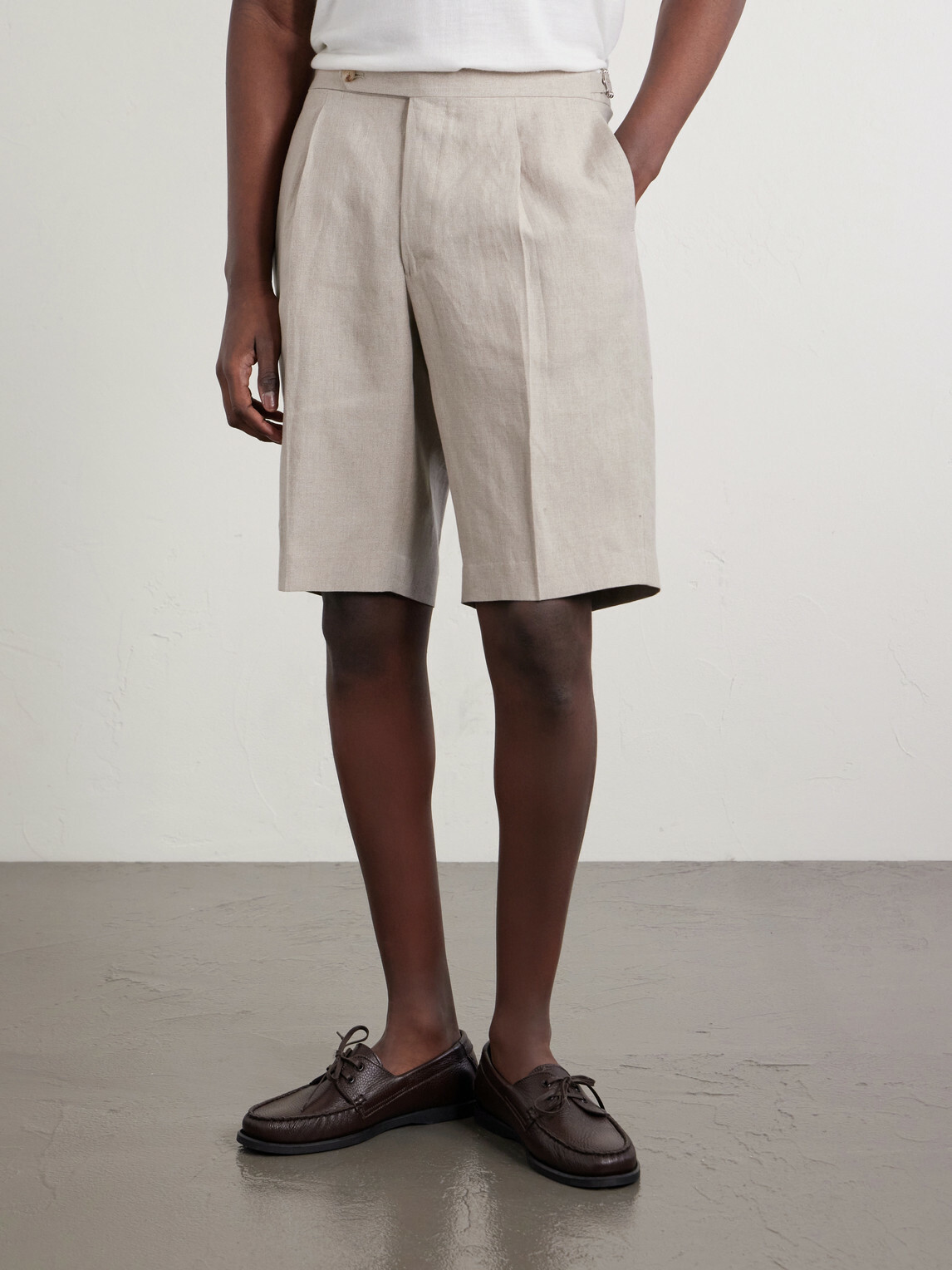 De Petrillo - Straight-Leg Linen Shorts - Neutrals