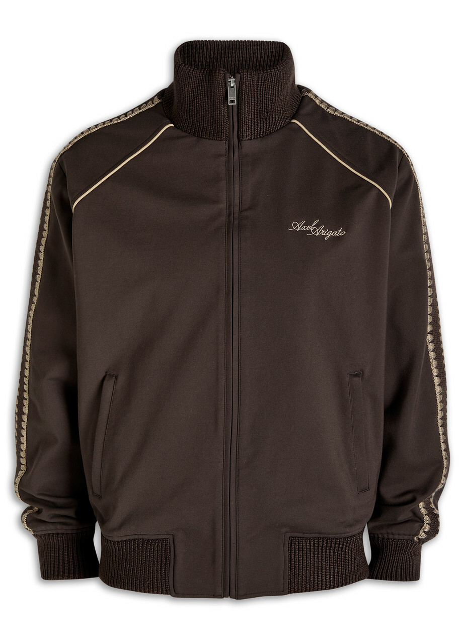 Axel Arigato Carter Knit-trimmed Ponte-jersey Track Jacket Dark Brown