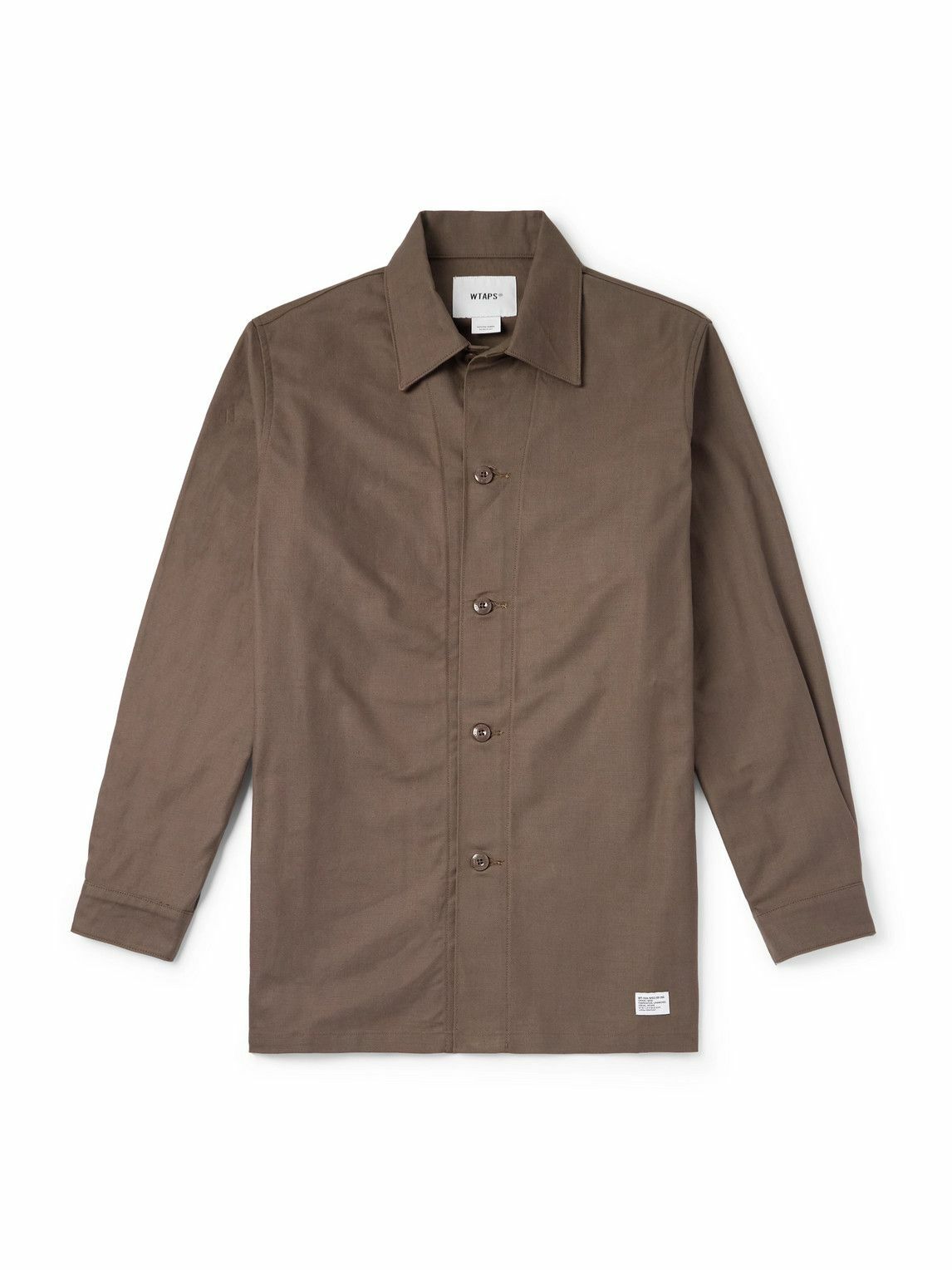 WTAPS - CBW Logo-Appliquéd Cotton-Twill Shirt - Brown WTAPS
