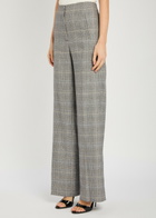 Veronica Beard Jude Checked Straight-leg Trousers Black