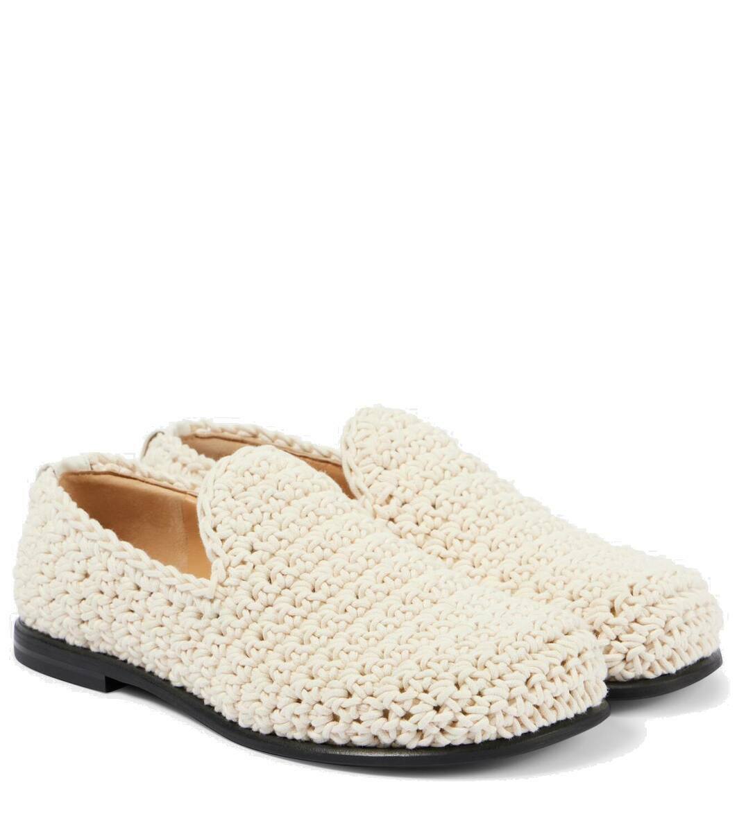 JW Anderson Men\'s Crochet Cotton Loafers Shoes Moccasin Burgundy Size 43 / US 9 JW Anderson Burgundy Crocheted Cotton Loafers Size 39 EU main image 3