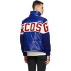 GCDS Blue Mix Logo Puffer Jacket