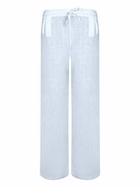 120% Lino White Linen Trousers