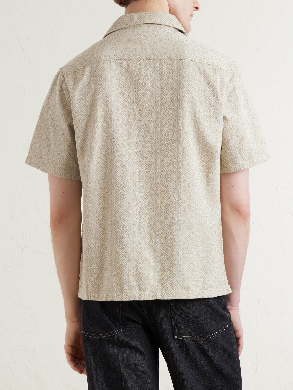 Aimé Leon Dore - Novelty Camp-Collar Cotton-Jacquard Shirt - Neutrals