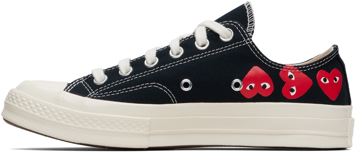 COMME des GARÇONS PLAY Black Converse Edition Chuck 70 Multi Heart Sneakers