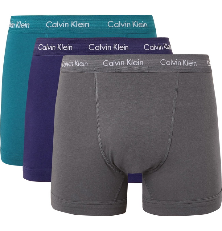 Photo: Calvin Klein Underwear - Three-Pack Stretch-Cotton Boxer Briefs - Multi