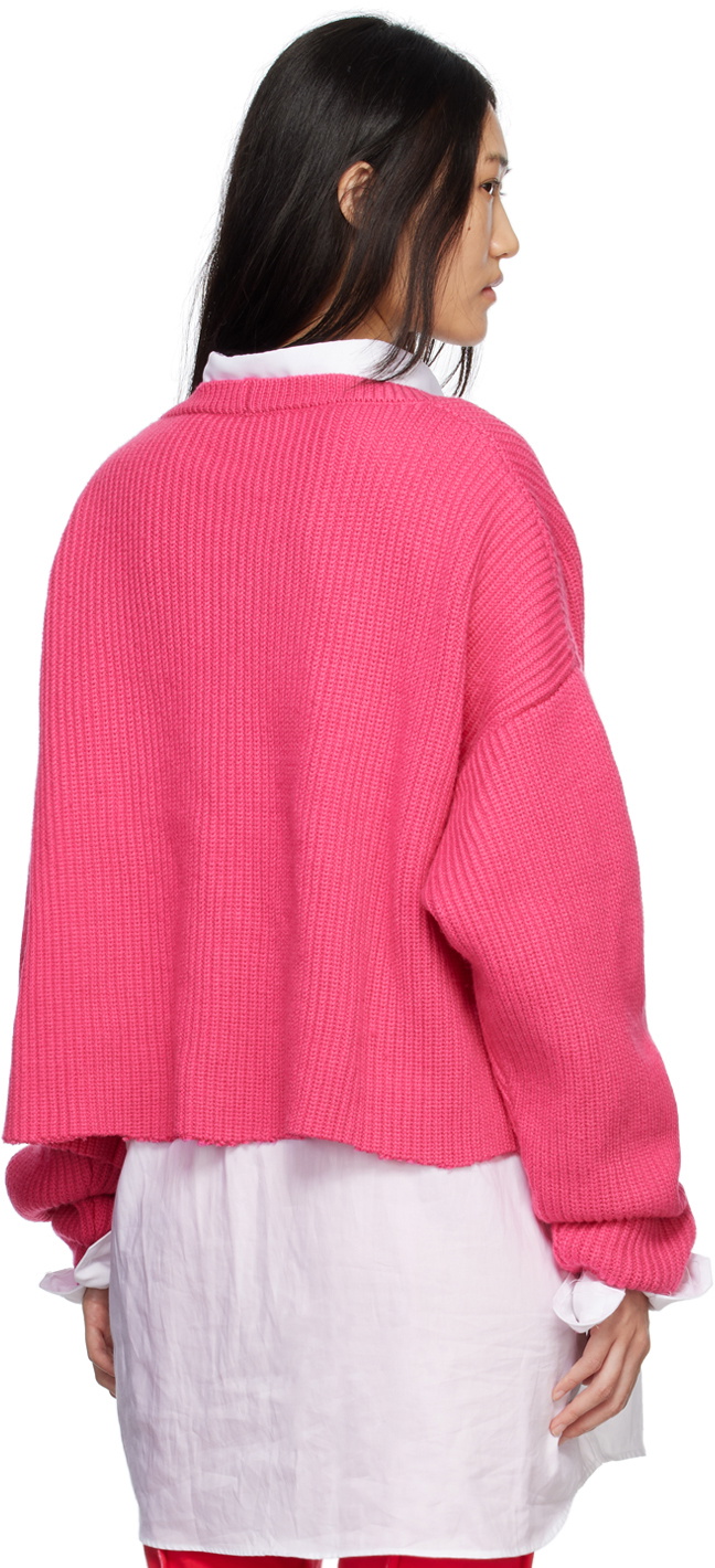 Edward Cuming Pink Raw Edge Cardigan