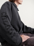 Cherry Los Angeles - Sun Faded Thermal Cotton-Fleece Hoodie - Black