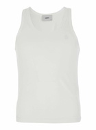 Coperni White Sleeveless Tank Top With Round Neck And Tonal Logo Patch On The Front In Cotton Blend Man