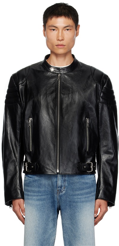 Photo: Recto Black Racer Leather Jacket