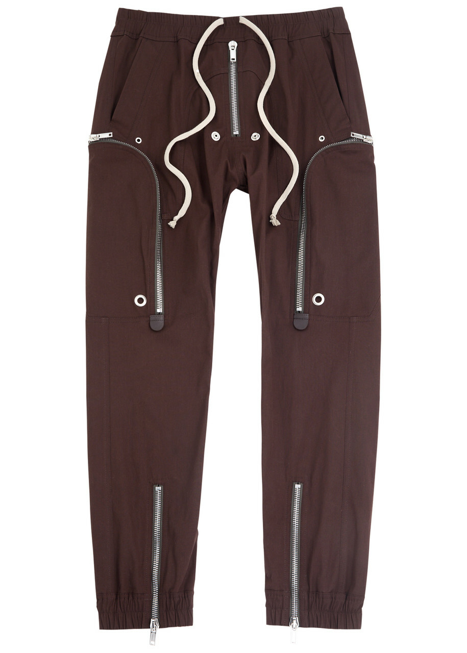 Rick Owens Bauhaus Stretch-cotton Cargo Trousers Brown