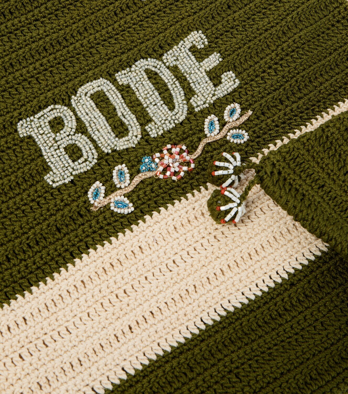 Bode Marsh beaded crochet tote bag