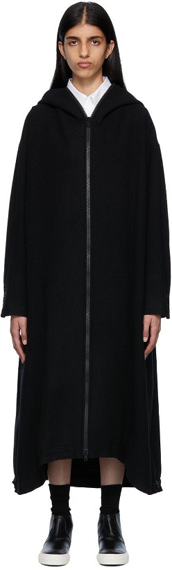 Photo: Regulation Yohji Yamamoto Black Hooded Long Coat
