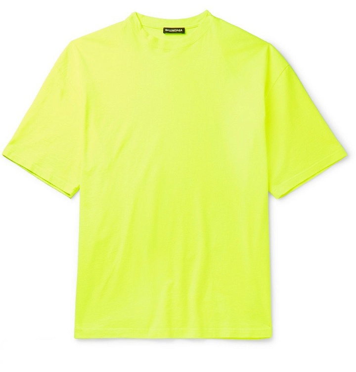 Photo: Balenciaga - Cotton-Jersey T-Shirt - Yellow