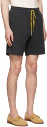 Rhude Black Embroidered Shorts