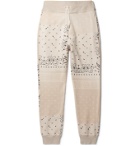 KAPITAL - Tapered Bandana-Print Fleece-Back Cotton-Jersey Sweatpants - Neutrals