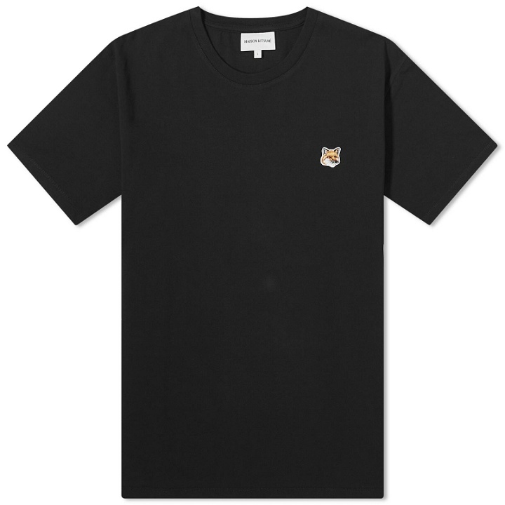 Photo: Maison Kitsuné Men's Fox Head Patch Regular T-Shirt in Black