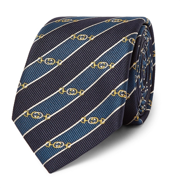Photo: Gucci - 7cm Logo Silk-Jacquard Tie - Blue