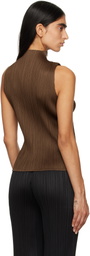 PLEATS PLEASE ISSEY MIYAKE Brown New Colorful Basics 4 Tank Top
