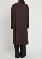 Maison Margiela Single-breasted Wool Coat Dark Brown