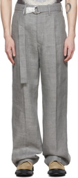 UNIFORME Grey Linen Trousers