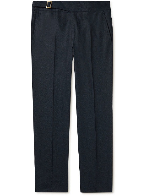 Photo: Rubinacci - Genny Slim-Fit Tapered Wool-Flannel Trousers - Blue