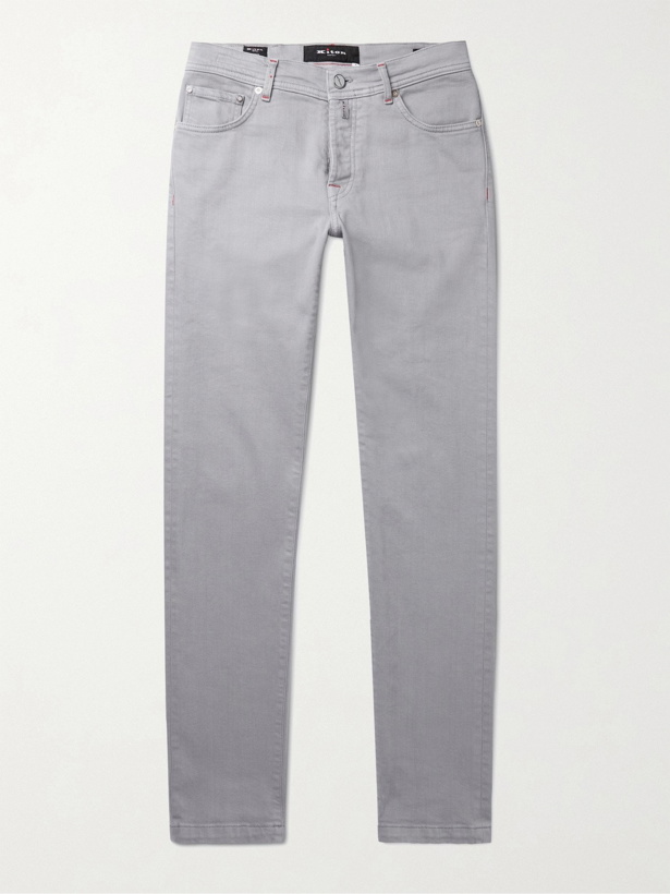 Photo: KITON - Slim-Fit Stretch-Denim Jeans - Gray