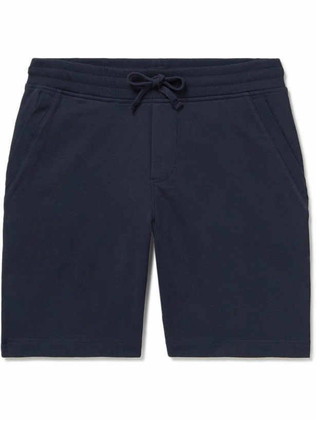 Photo: Orlebar Brown - Frederick Straight-Leg Cotton-Jersey Drawstring Shorts - Blue