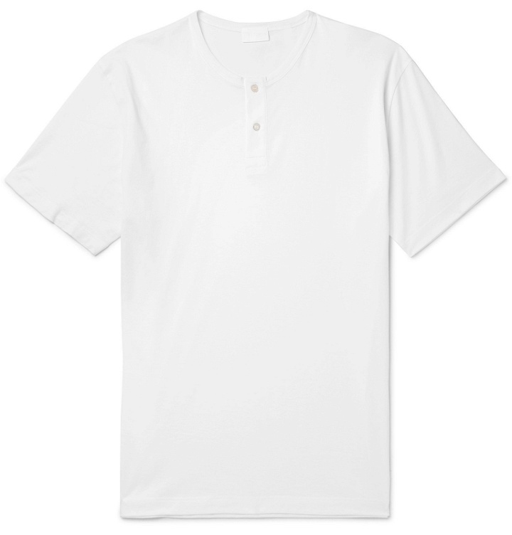 Photo: Handvaerk - Pima Cotton-Jersey Henley T-Shirt - White