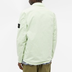 Stone Island Men's Brushed Cotton Canvas Canvas Zip Shirt Jacket in Light Green