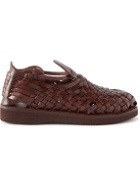 Yuketen - Cruz Woven Leather Sandals - Brown