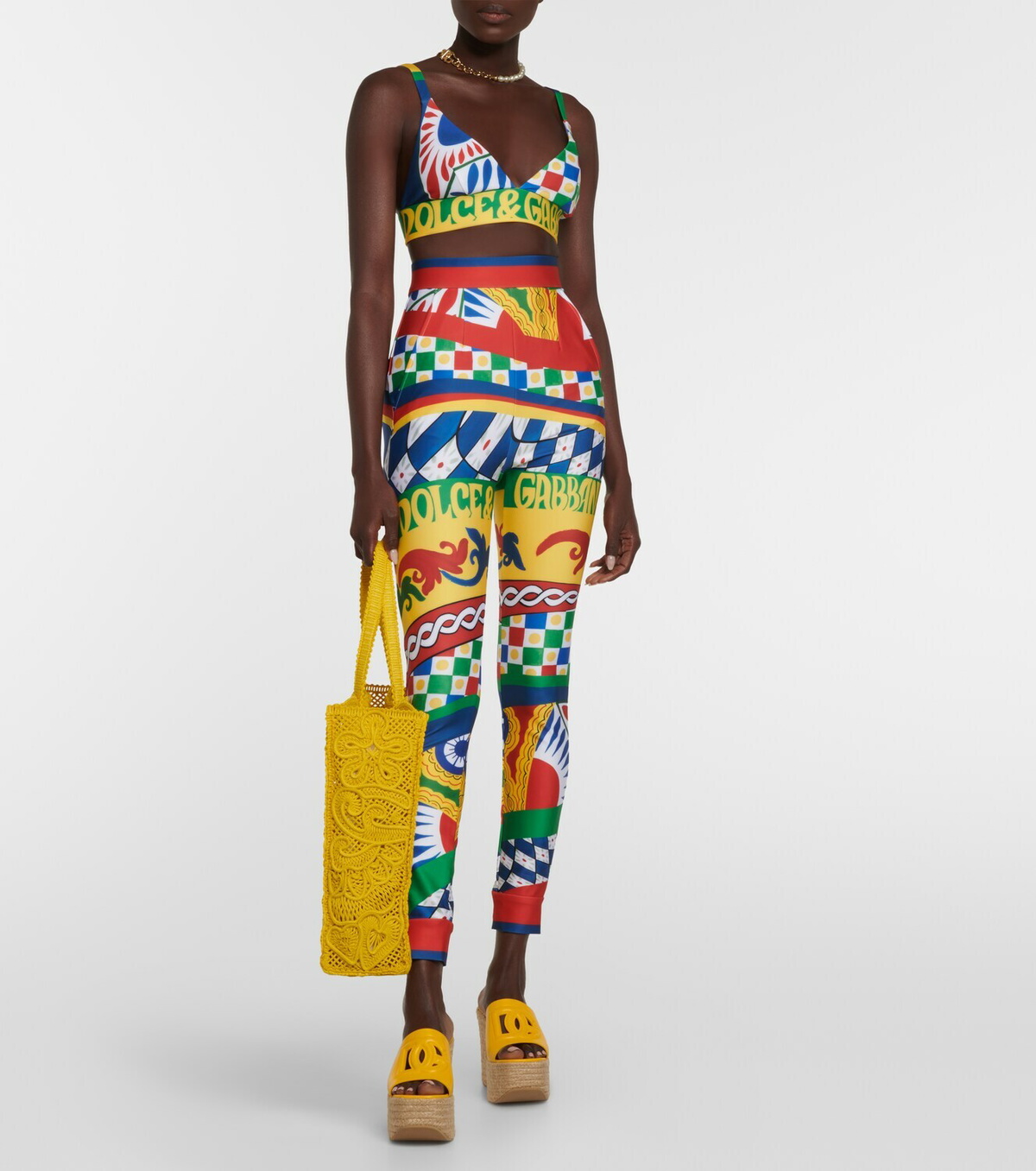 Dolce&Gabbana Printed technical jersey bralette
