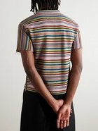 Maison Margiela - Gauge Slim-Fit Frayed Striped Cotton Polo Shirt - Multi